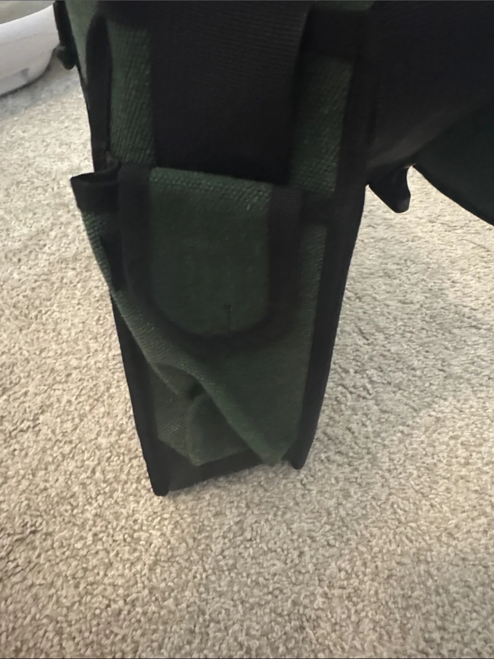 Incly Dark Green Canvas Messenger Bag with Black Trim